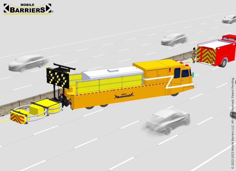 Mobile Barriers Blocker Truck  which can serve as a blocking apparatus.